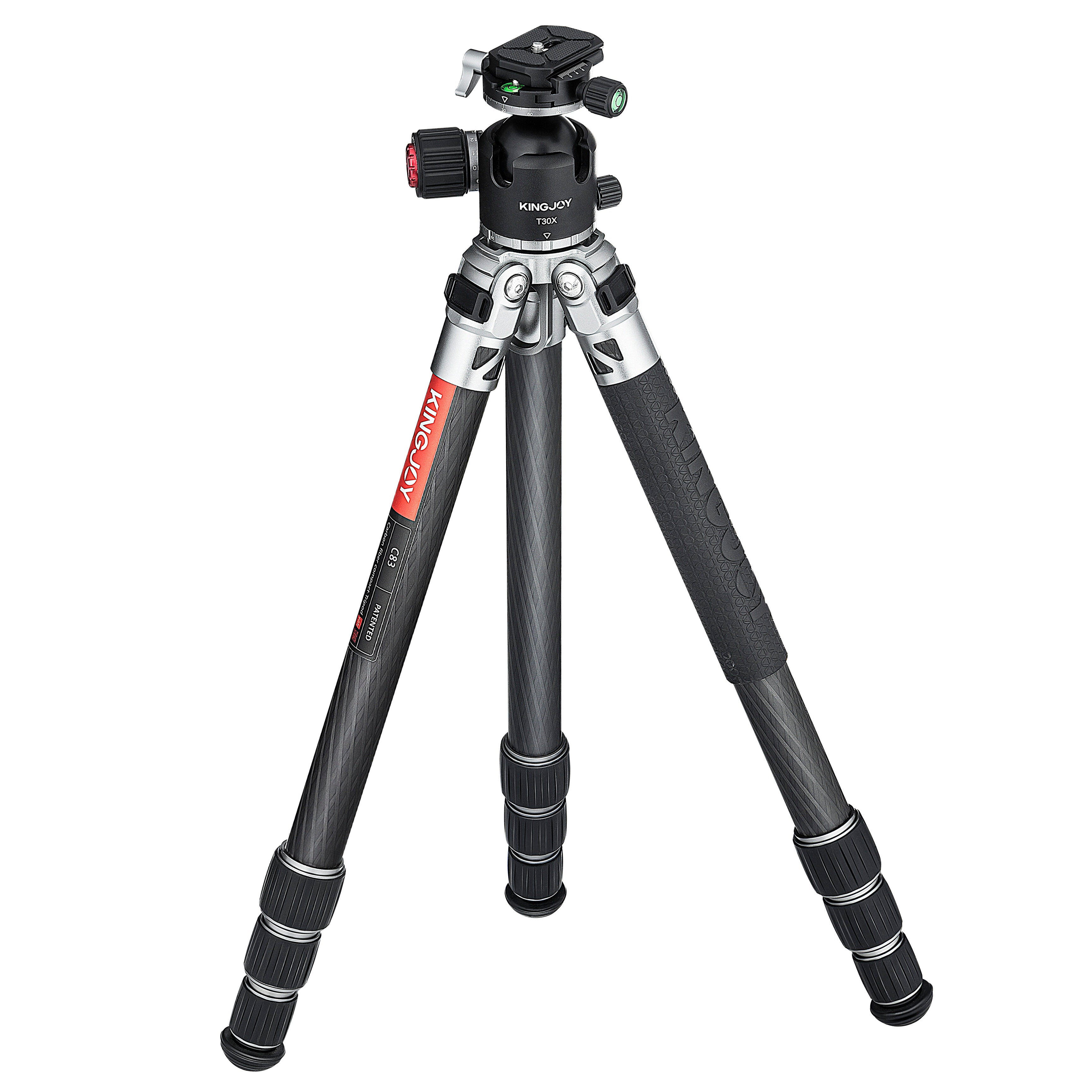 Kingjoy C83 carbon fiber tripod-4 section, 54in, 3.9lbs, without center  column